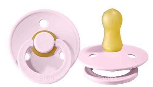 BIBS Colour Chupetes Pack 2 - Sin BPA Caucho Natural - 0-6 Meses (Tamaño 1) - Lavender/Baby Pink