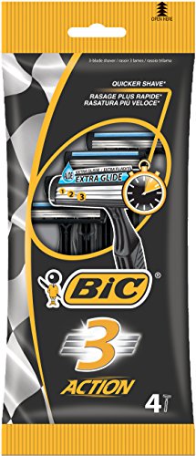BIC 3 Action - Maquinilla de afeitar para hombre (4 unidades)