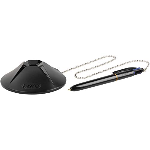 BIC 4 colores Counter Pen Bolígrafo Retráctil punta media (1,0 mm) - Azul, Caja de 1 Unidad