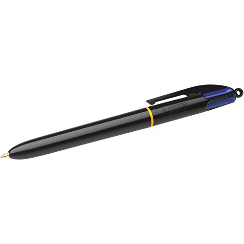 BIC 4 colores Counter Pen Bolígrafo Retráctil punta media (1,0 mm) - Azul, Caja de 1 Unidad