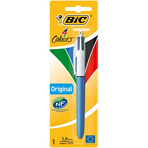 BIC 4 colores Original bolígrafos Retráctiles punta media (1,0 mm) - Blíster de 1 Unidad