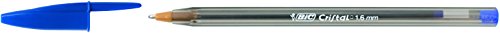 BIC Cristal - Blíster de 5 unidades, large bolígrafos punta ancha (1,6 mm), color azul