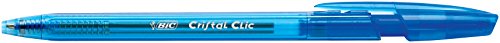 BIC Cristal Clic bolígrafos Retráctiles punta media (1,0 mm) - Azul, Caja de 20 unidades