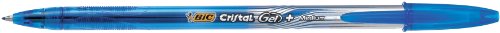 BIC Cristal Gel+ - Caja de 20 unidades, bolígrafos punta media (0,7 mm), color azul