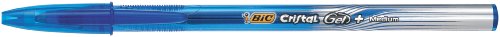 BIC Cristal Gel+ - Caja de 20 unidades, bolígrafos punta media (0,7 mm), color azul