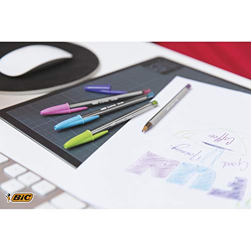 BIC Cristal Multicolor - Caja de 20 bolígrafos, colores fashion y regulares