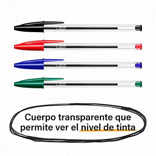 BIC Cristal Original - Bolígrafos punta media, 1.0 mm, Blíster de 20+7, colores Surtidos