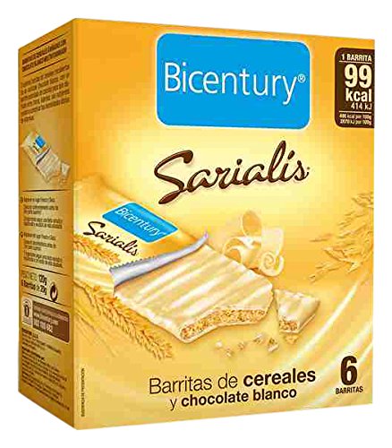 Bicentury - Barrita Cereales Y Cacao Chocolate Blanco Sarialís (5 unidades)