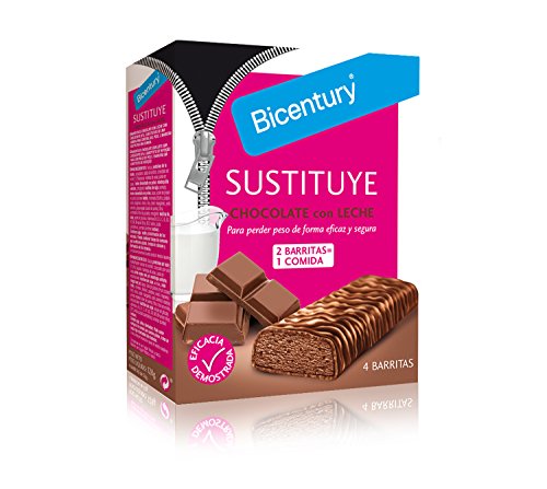 BICENTURY barritas sustituye de chocolate con leche caja 4 uds