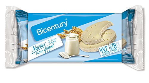 Bicentury - Tortitas De Arroz Integral Sabor Yogur Nackis - 8 tortitas - 130.4 g - [Pack de 7]