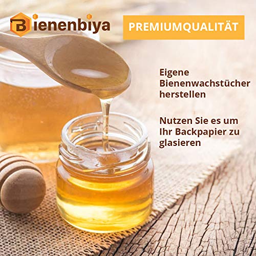 Bienenbiya® 200 g Pastillas de cera de abejas 100% pura sin aditivos, de cera de abejas orgánica natural para ungüentos, cosméticos, jabones, toallas de cera de abejas