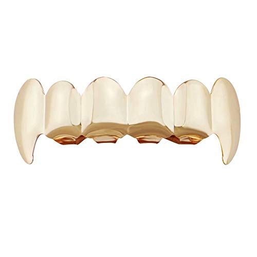Big Bargain Store Joyas de hip-hop chapadas en oro aparatos ortopédicos con dientes brillantes en la parte superior e inferior Dientes de estilo hip-hop Rose gold