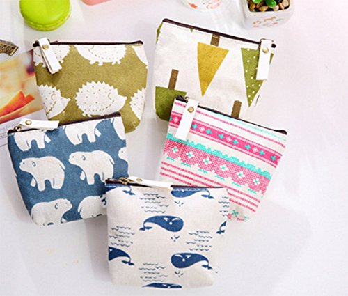 BIGBOBA 5 monederos de Mujer de Tejido, pequeños, para almacenar Llaves, móvil, Barra de Labios, Tarjetas A-5pcs … (5pcs)