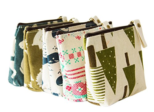 BIGBOBA 5 monederos de Mujer de Tejido, pequeños, para almacenar Llaves, móvil, Barra de Labios, Tarjetas A-5pcs … (5pcs)