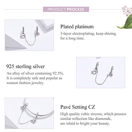 Bijoux - Cadena de seguridad con forma de corazón para mascotas y gatos, de plata de ley 925, para pulsera y pulsera