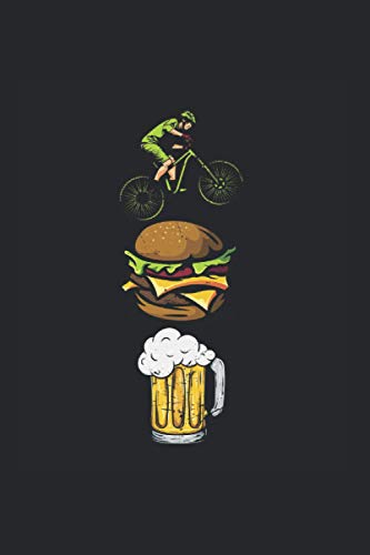 bike burger and beer: Lined Paper Notebook | 110 Sheets | Planner Journal Book | Line | 6 X 9 In | 15.24 X 22.86 Cm | Funny Great Gift