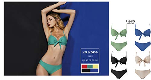 Bikini Bohemio para Mujer Conjunto de Dos Piezas Traje de baño Glitter Rhinestone Triángulo Traje de baño Flor Impreso XXS-L Traje de baño Diseño Italiano (2659-Pink, L)