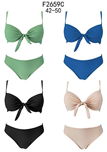 Bikini Bohemio para Mujer Conjunto de Dos Piezas Traje de baño Glitter Rhinestone Triángulo Traje de baño Flor Impreso XXS-L Traje de baño Diseño Italiano (2659-Pink, L)