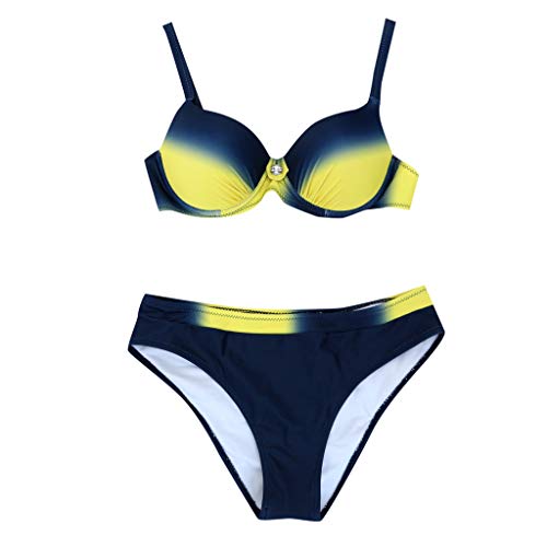 Bikini Mujer 2018-2019 Push up Cintura Alta brasileño Sexy Traje Baño Ropa Interior Baño Relleno Embarazada piñas Tanga Vendaje Sujetador Playa Conjunto Bañador Cintura Verano