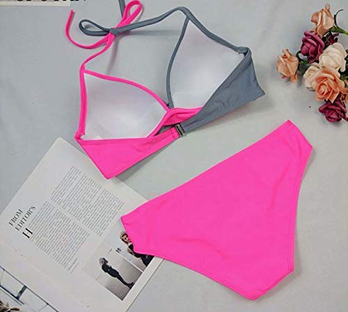 Bikini Push Up Women Swimsuit Set Halter Cross Bathing Suit Solid Plus Size Two Piece Maillot de Bain Brazilian Femme XXXL Sky Blue M