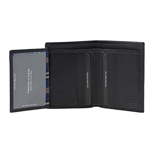 Billetero tarjetero piel Titto Bluni Talla: U Color: NEGRO