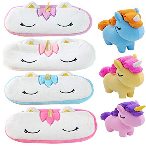 Biluer 4PCS Estuche Unicornio Estuche de Lápice And 6PCS Goma de Borrar Set para La Fiesta De Cumpleaños Fiesta De Los Niños Recompensa Escolar Fiesta En El Jardín