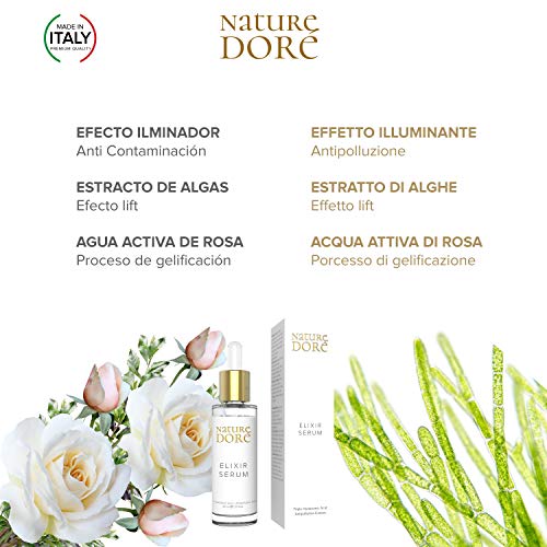 Bio Serum facial Hidratante Natural con Ácido Hialurónico Puro 100% Antiarrugas De 3 PESOS Moleculares-ORGANICO, Agua de Rosas, Dia- Noche, Nutriente- Antiedad-Hombre- Mujer