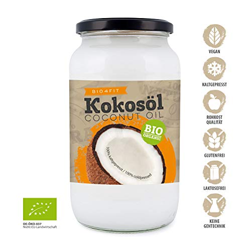 Bio4Fit Aceite De Coco, Nativo, 1 Paquete (1 X 1000 ml) En Un Vaso, 1000 ml