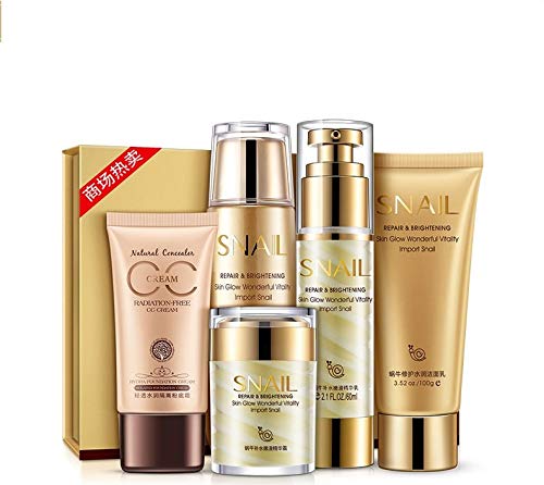 Bioaqua caracol reposición de agua 5pcs conjunto de reparación Shuirun cosméticos conjunto hidratante cuidado facial