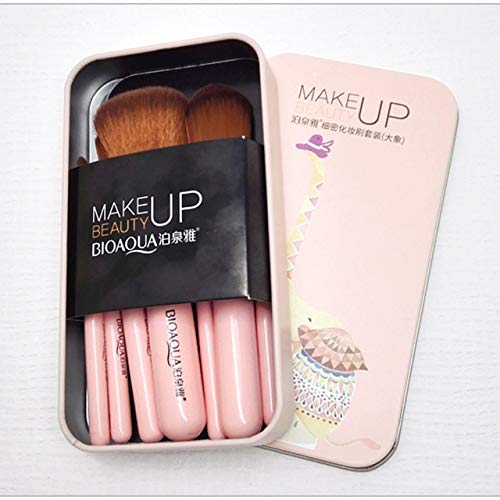 BIOAQUA Set de pinceles de maquillaje Powder Foundation Sombra de ojos Pincel de maquillaje Kit de corrector de cabello sintético suave Herramienta Cosméticos (rosa) ESjasnyfall