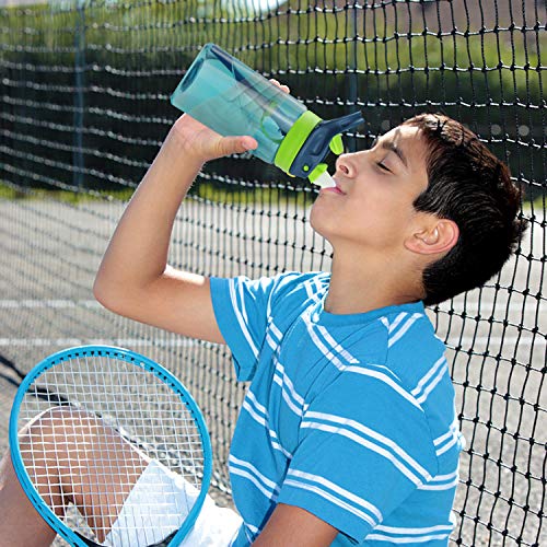 Bioasis Botella de Agua para niños de 480 ml, botella para niños a partir de 36 meses, sin BPA, Tazas para niños aisladas de derrames con Pajita para Viajes Escolares