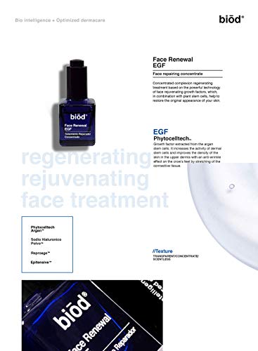 BIOD - Renovación facial EGF - Tratamiento de reparación concentrado - Serum facial antienvejecimiento - Restaura la apariencia original de la piel 15ml / 0.50 oz