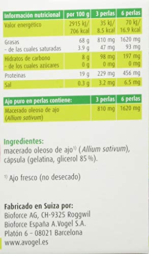 Bioforce (A. Vogel) Complemento Alimenticio con Ajo - 120 Perlas