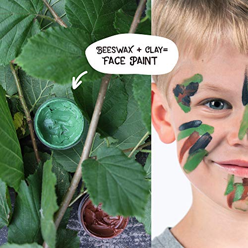 BioKidd Pinturas Cara Naturales de Camuflaje para Pieles Sensibles No Tóxicas - Set de Pinturas Facial - para la Caza del Maquillaje Formación Militar - 3 Colores (Verde, Marrón, Negro)