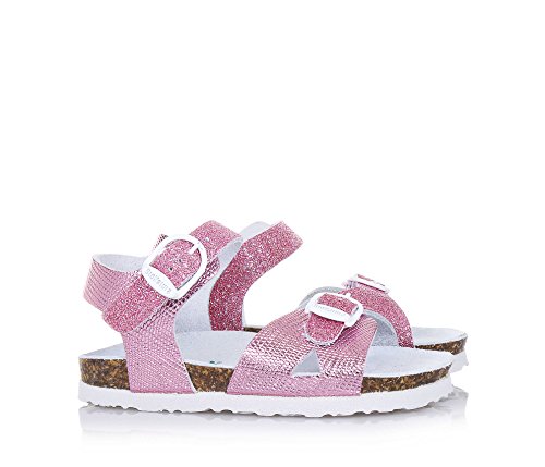 BIONATURA - Sandalia rosa de cuero metalizado y glitter, exclusivamente made in Italy, Niña, Niñas-31