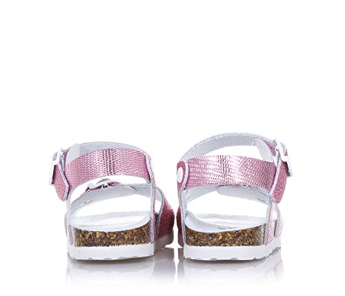 BIONATURA - Sandalia rosa de cuero metalizado y glitter, exclusivamente made in Italy, Niña, Niñas-31