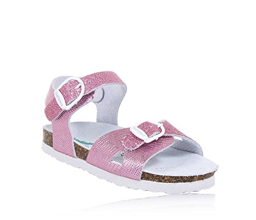 BIONATURA - Sandalia rosa de cuero metalizado y glitter, exclusivamente made in Italy, Niña, Niñas-31