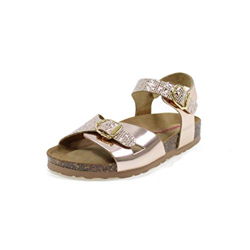 BIONATURA Sandalias con Hebillas Modelo Birk Made IN Italy NIÑA 22B1005IC Oro/Rosa Tamaño: 30