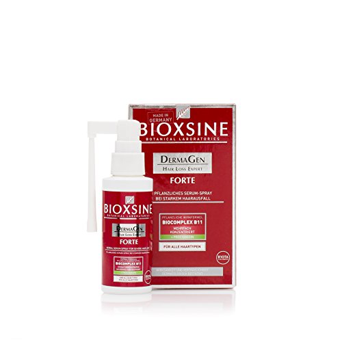 Bioxsine Serum Forte Serum Spray Vegetal para la caída severa del cabello - para mujeres y hombres | con champú vegetal para acelerar el crecimiento del cabello | 60 ml