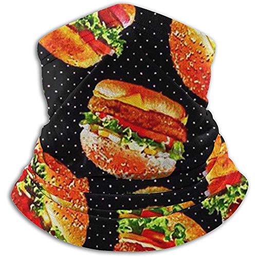 Bklzzjc Burger Fleece Neck Warmer - Tubo de Polaina Reversible para el Cuello, Versatility Ear Warmer Diadema y máscara