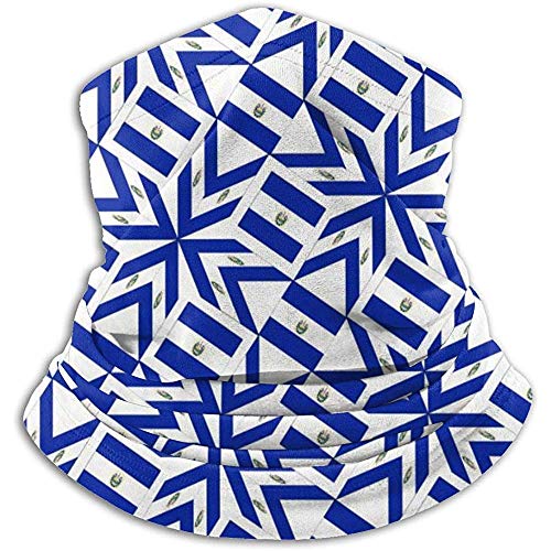 Bklzzjc Calentador de Cuello de vellón - El Salvador Flag Artascope Flower Neck Gaiter Tube, Bandana, Mask, Headband & Beanie