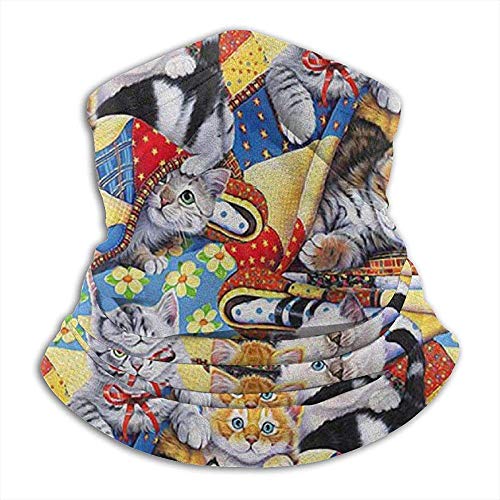 Bklzzjc Divertido Calentador de Cuello de Felpa para bebé Gato: Tubo de Polaina Reversible para el Cuello, versátil audífonos con Diadema y máscara