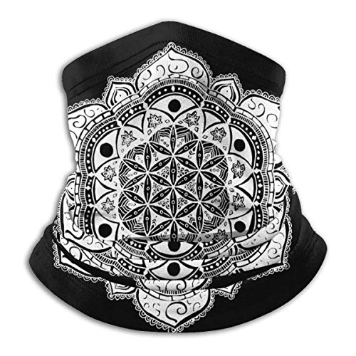 Bklzzjc Flower of Life Unisex Bufanda Deportiva a Prueba de Viento Calentador de Cuello al Aire Libre Bandana Pasamontañas Sombreros Negro