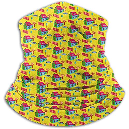 Bklzzjc Marco de Fondo Amarillo Modo de repetición Calentador de Cuello - Tubo de Polaina de Cuello, Diadema y máscara Facial.