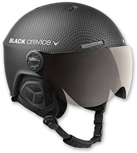 Black Crevice Arlberg-Casco de esquí con 2 Viseras, Unisex-Adulto, Carbón, S/M (54-57 cm)