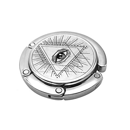 Blackwork Tattoo Flash Ojo de la Providencia Símbolo masónico Todo lo Que ve Plegable Bolso Gancho Monedero Gancho Soporte de suspensión para Mesa de Coche