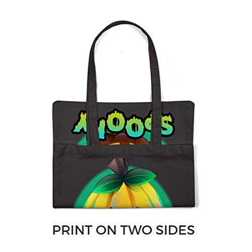 BLAK TEE Cute Halloween Pumpkin Acting Spooky Rich Colours Organic Cotton Reusable Shopping Bag Black