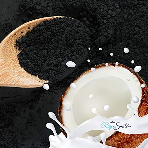 Blanqueamiento dental de Carbón Activado 100% Natural y puro | 60 g de Carbón Activo en polvo | Refresca el aliento | Activated charcoal de RAY OF SMILE Premium Line
