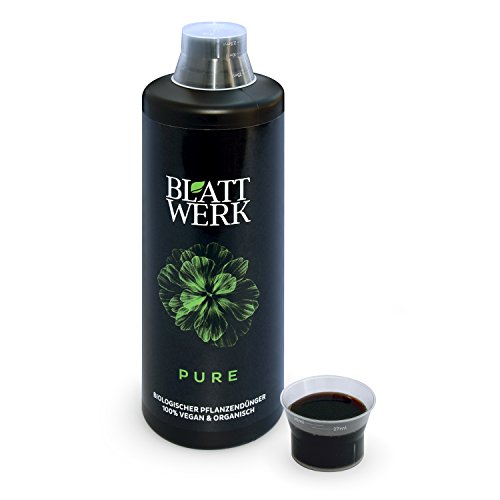 BLATTWERK Pure - 1.000ml: fertilizante 100% orgánico y vegano, completos nutrientes líquidos de hierbas, para plantas de interior y jardín, con aminoácidos, ácidos lácticos, azúcares y minerales. …