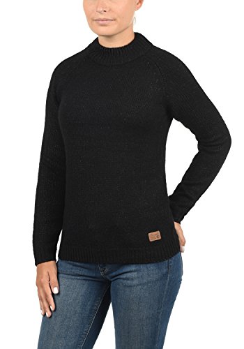 BlendShe Khola Jersey De Punto Suéter Sudadera De Punto Grueso para Mujer con Cuello Alto, tamaño:M, Color:Black (20100)